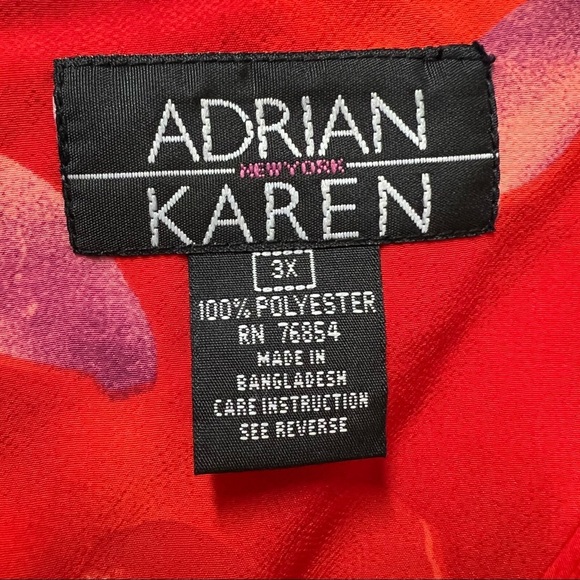 Adrian Karen Sleeveless Red Dress 3XL - Picture 4 of 5